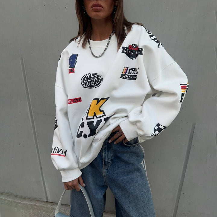Oversized sweatshirt for women with eye-catching graphic design and relaxed fit Lune London