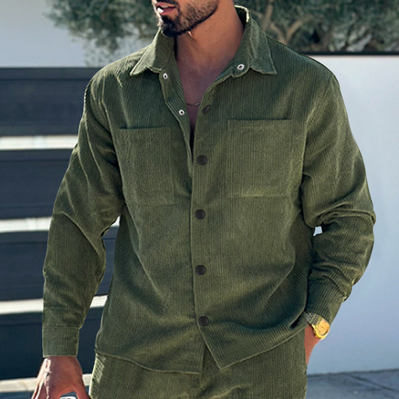 Casual corduroy jacket for men with practical chest pockets Lune London
