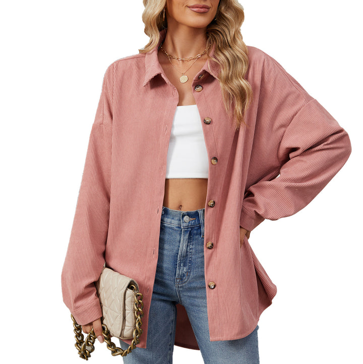 Ladies Oversized Corduroy Garment with Snap Buttons Lune London