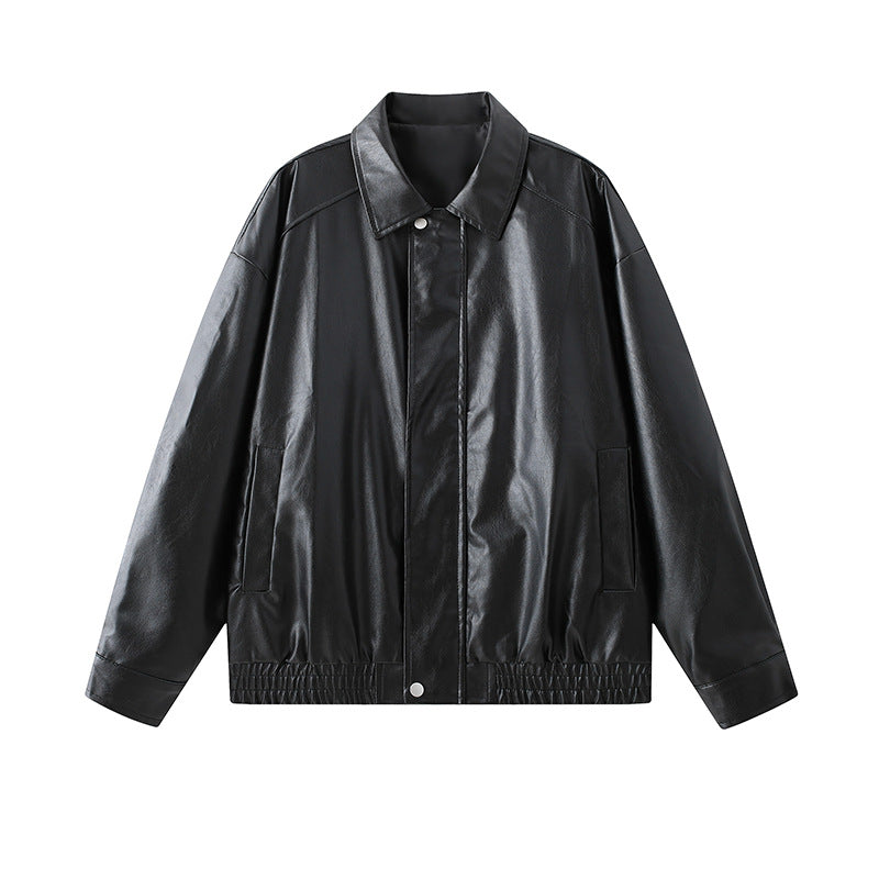 Elegant faux leather jacket for men with elastic waist Lune London