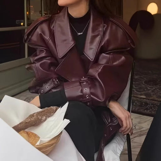 Fashionable ladies' faux leather jacket Lune London