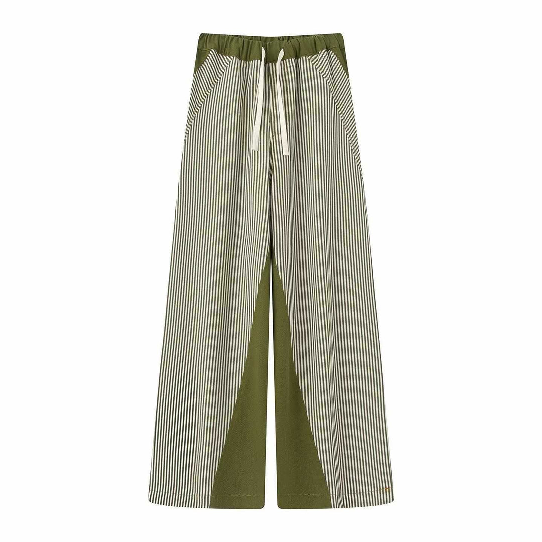 Women's wide trousers with elastic waistband and stylish stripe pattern Lune London