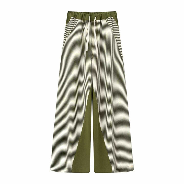 Women's wide trousers with elastic waistband and stylish stripe pattern Lune London