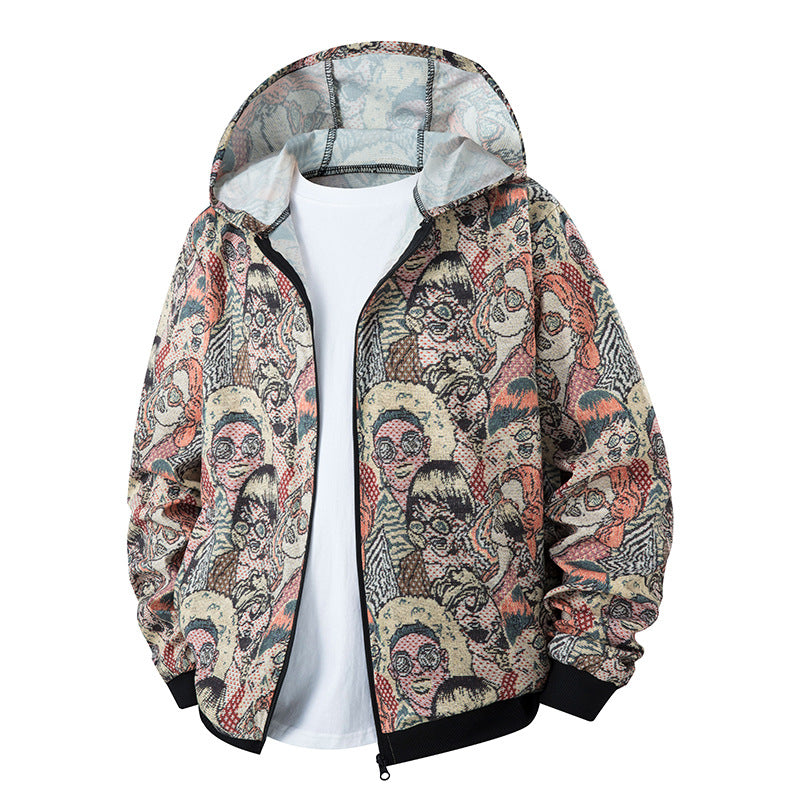 Lightweight windbreaker jacket for women with a colorful pattern and breathable properties Lune London