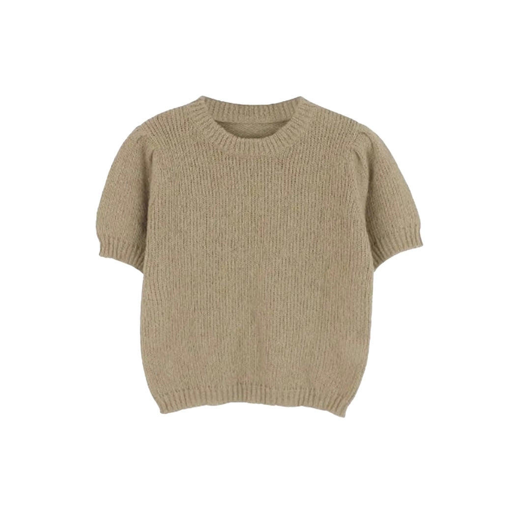 Soft knit pullover with puff sleeves for women Lune London