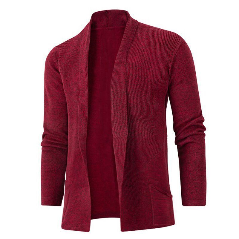 Casual knitted jacket for men with open collar and elegant ribbed design Lune London