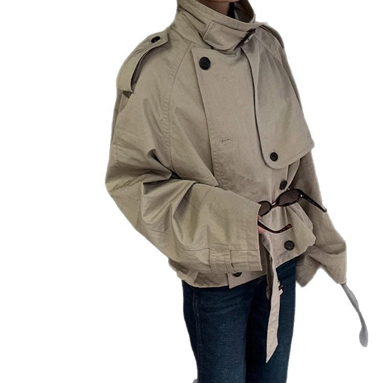 Women's trench coat with removable hood and trendy belt Lune London