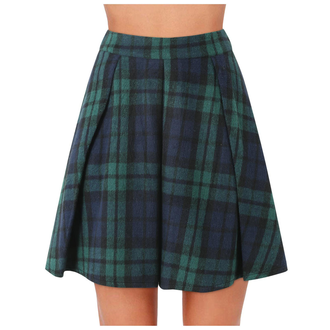 Lune London women’s A-line flared check skirt