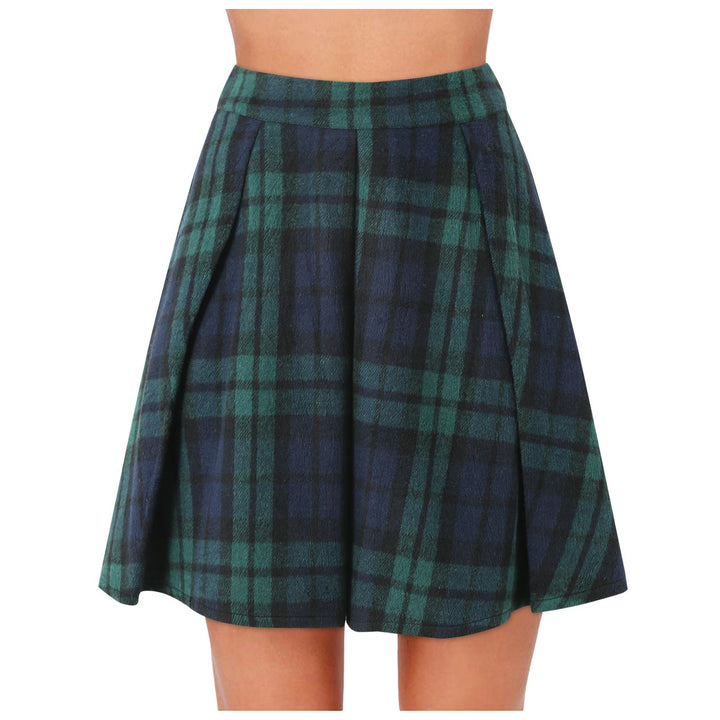 Lune London women’s A-line flared check skirt