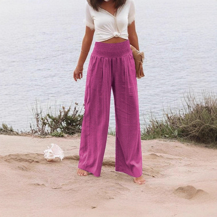 Ladies elegant wide Palazzo pants with elastic waist Chic und Style