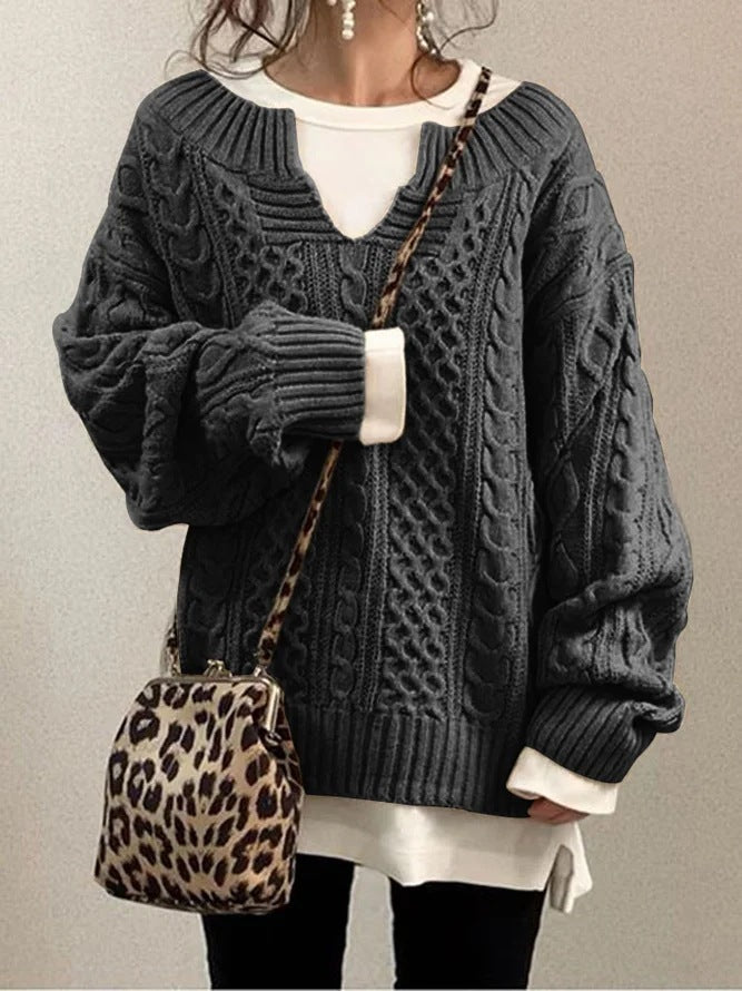 Knit sweater for women with structured pattern Lune London