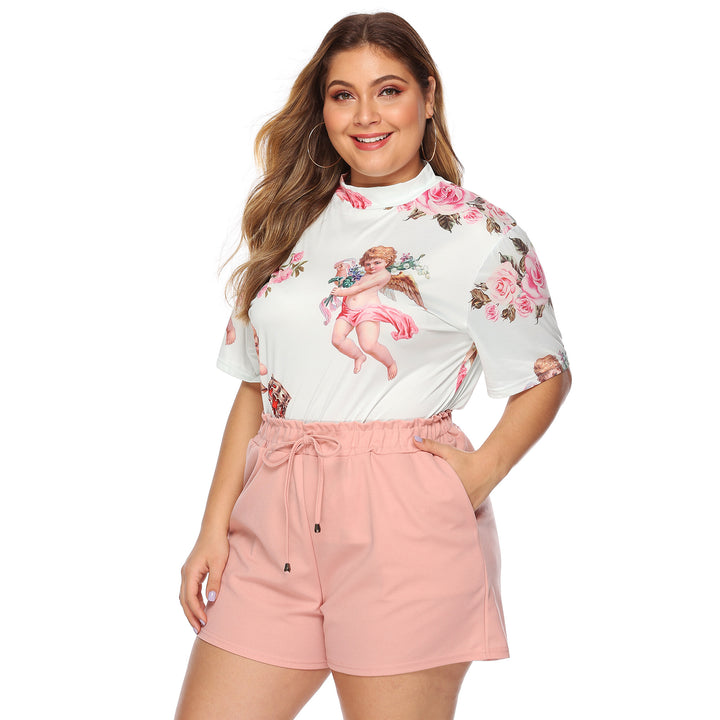 Lune London casual floral print top and shorts set for women