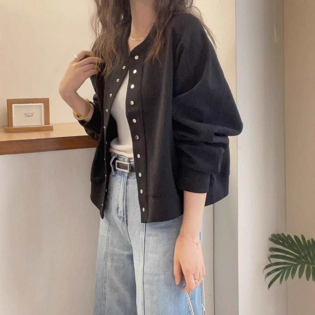 Veste de collège sportive pour femme avec pressions brillantes Chic & Stil