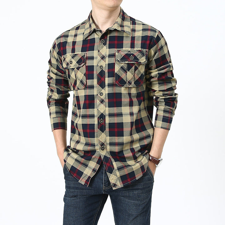 Checkered shirt for men with practical chest pockets Lune London