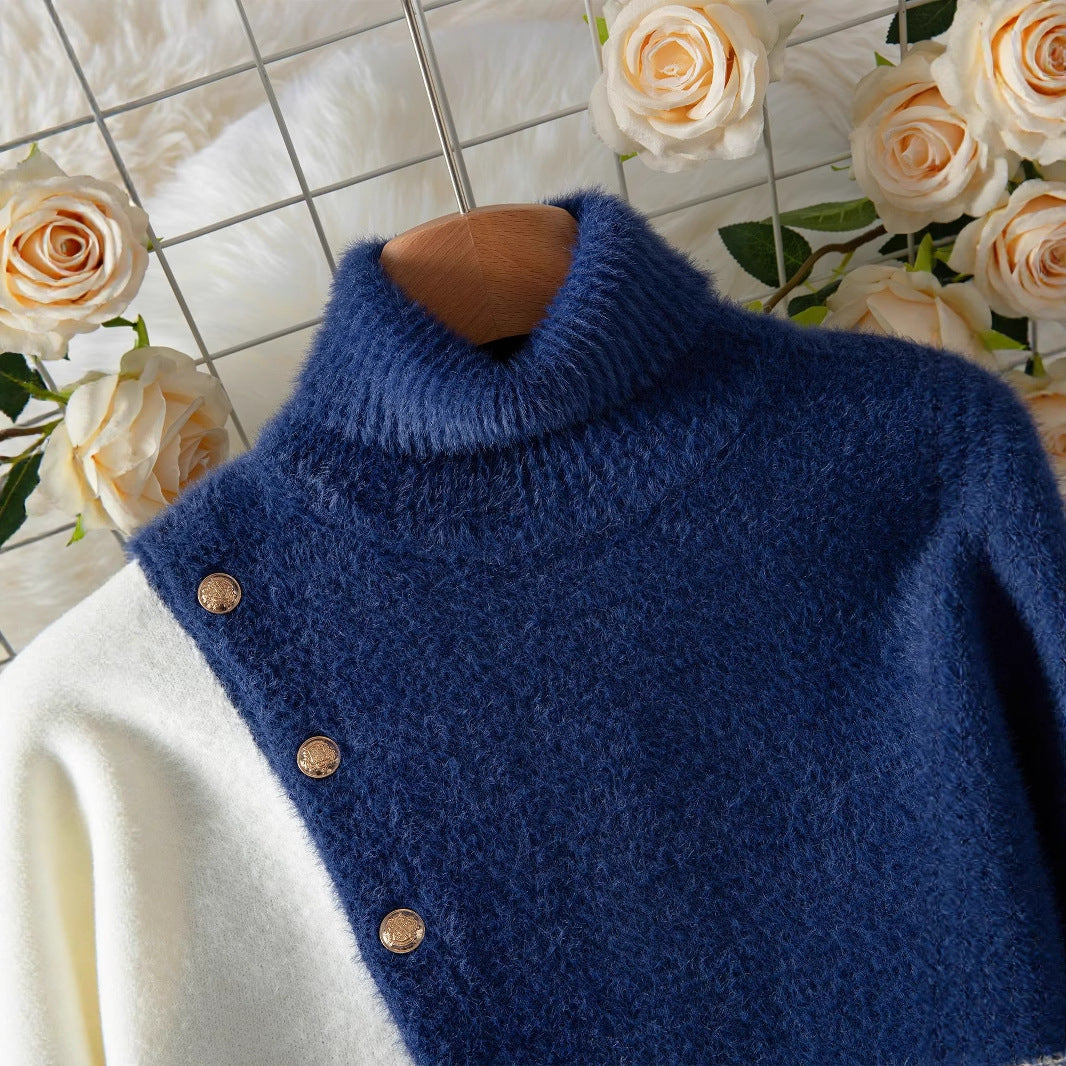 Women Chic sweater with high collar and elegant buttons Lune London