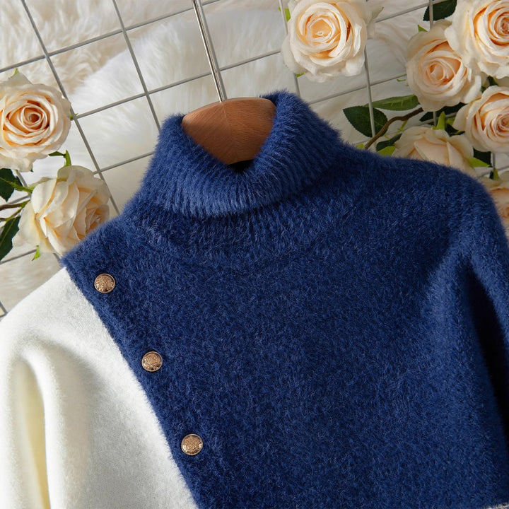 Women Chic sweater with high collar and elegant buttons Lune London