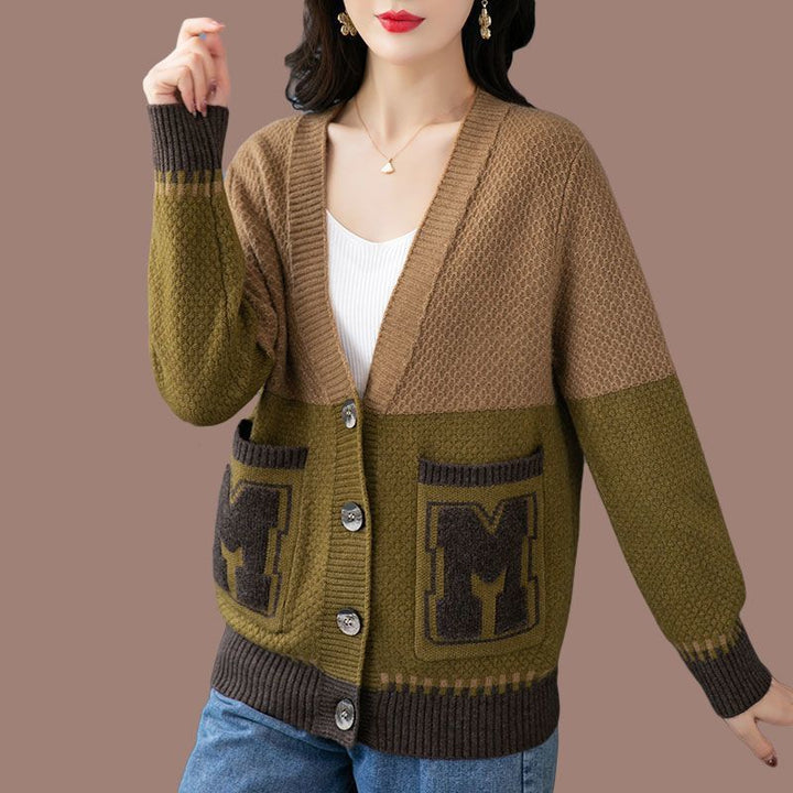 Gilet décontracté pour femmes avec des motifs en câble modernes et des poches pratiques Chic & Stil