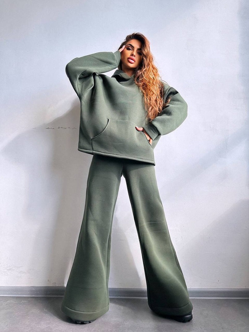 Women's casual hoodie and wide pants set Chic & Stil