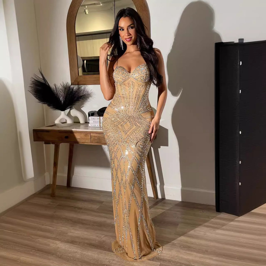 Glamorous women with embellished rhinestones evening gala Lune London