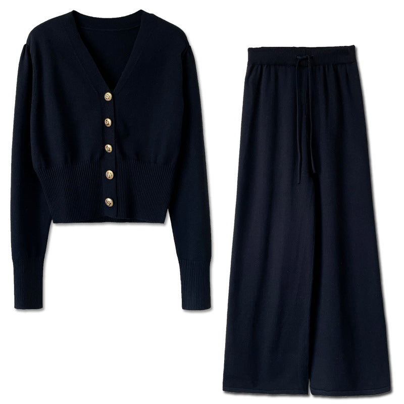 Women's knitted long sleeve jumpsuit with elastic waistband Lune London