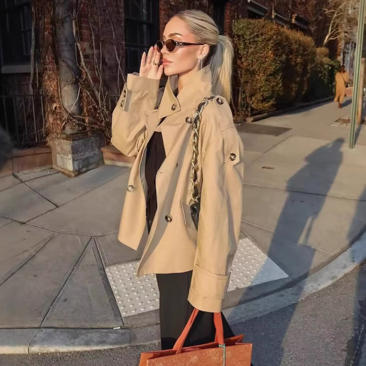 Manteau trench court pour femmes Chic & Stil