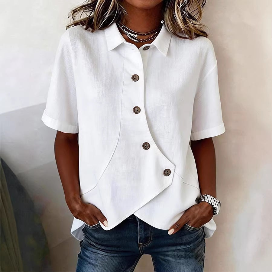 Women's specially designed blouse with unique button detail Lune London