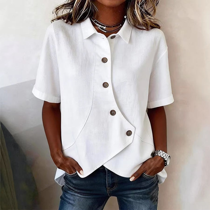 Women's specially designed blouse with unique button detail Lune London