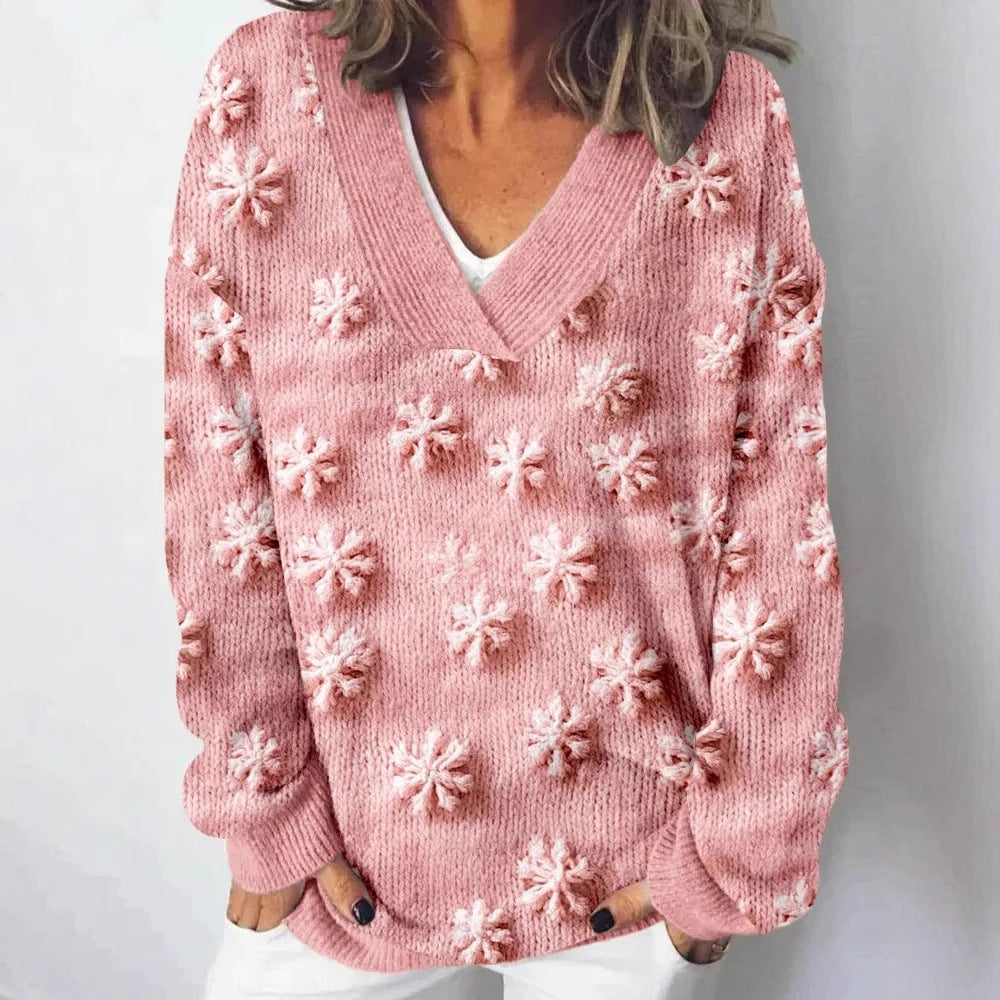 Pull en tricot pour femmes avec motif paysage élaboré Chic & Stil