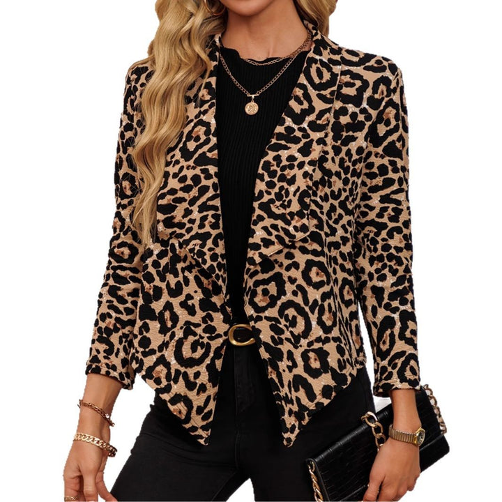 Lune London trendy women's animal print blazer