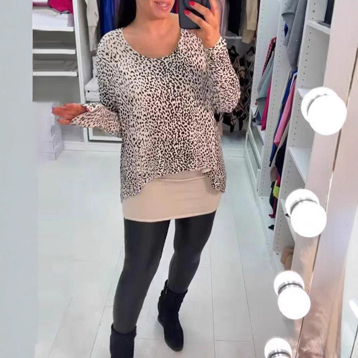 Top féminin décontracté avec imprimé animal et tissu léger Chic & Stil