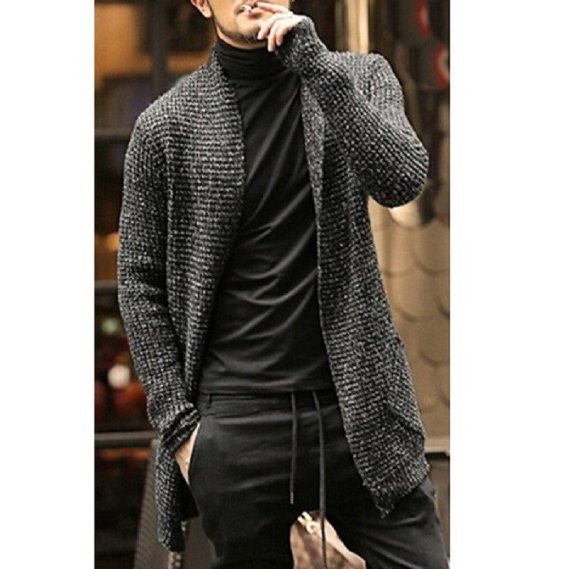 Men's knitted jacket with open design and textured pattern Lune London