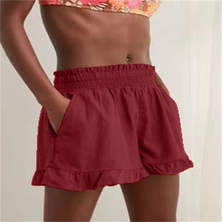 Women's leisure pants with ruffles and elastic waist Lune London