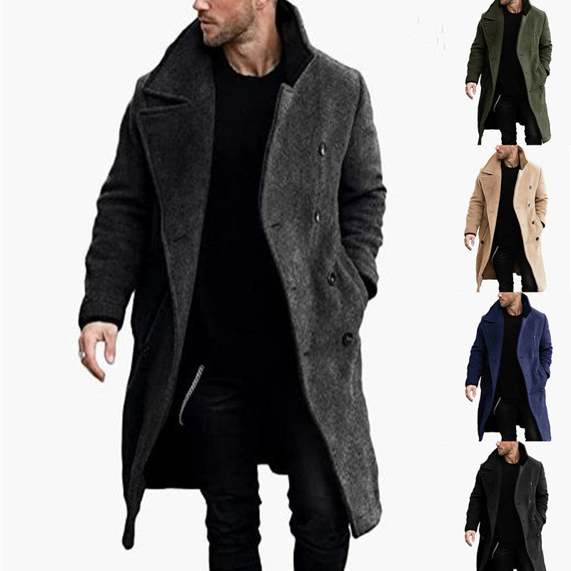 Elegant wool coat for men with classic lapels and double-breasted Lune London
