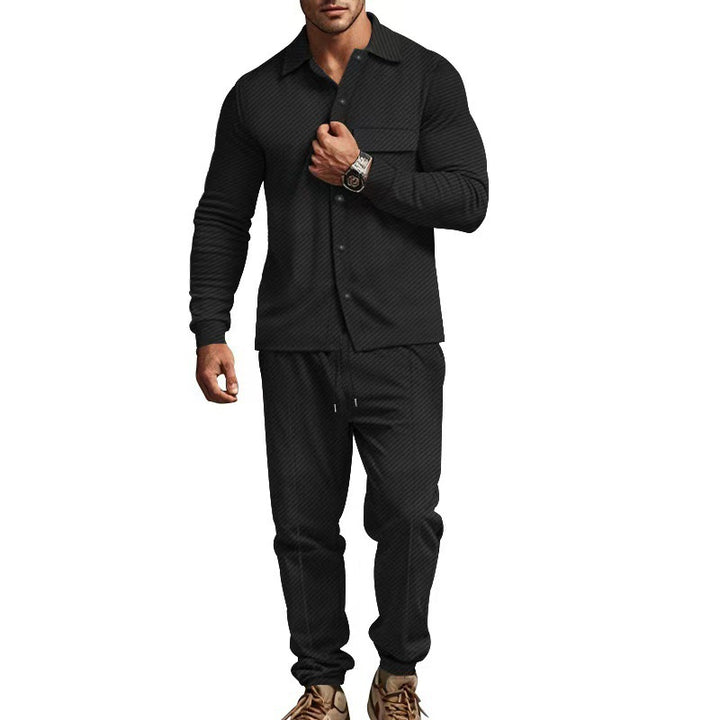 Comfortable leisure set for men with classic shirt and elastic joggers Lune London