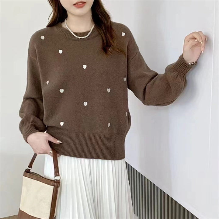 Pull femme avec motif cœur et coupe décontractée Chic & Stil