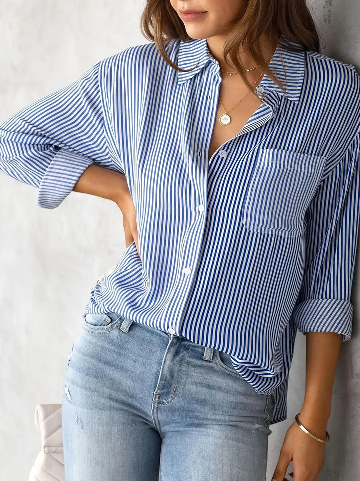 Women's Checked Shirt with Casual Cut and Applied Chest Pocket Lune London
