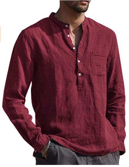 Classic Henley collar shirt for men with chest pocket Lune London