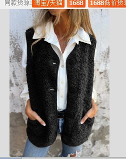 Casual knitted vest for women with button details and practical pockets Lune London