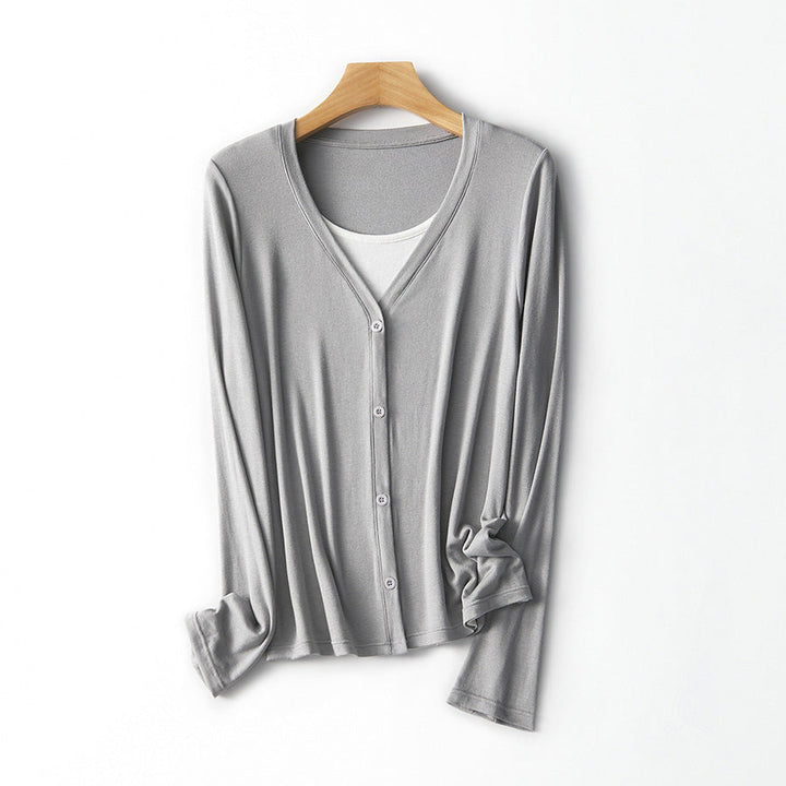 Women Lightweight Long Sleeve Button-Up Cardigan Lune London