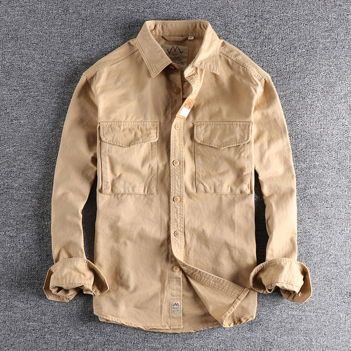 Men's cotton shirt with practical chest pockets and button-down collar Lune London