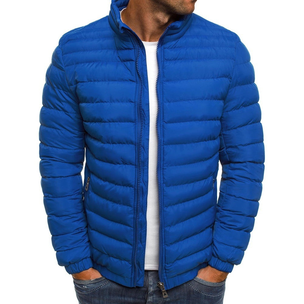 Lightweight quilted jacket for men with high collar and functional pockets Lune London