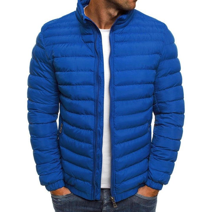 Lightweight quilted jacket for men with high collar and functional pockets Lune London