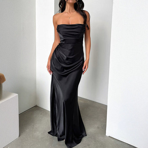 Ladies elegant strapless Satin-Gala Lune London
