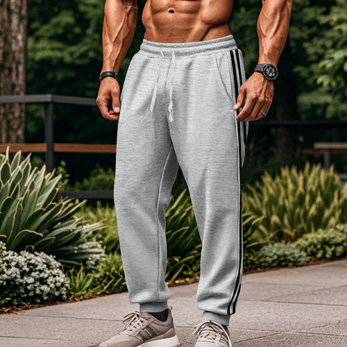 Lune London men's sporty jogger pants with side stripe