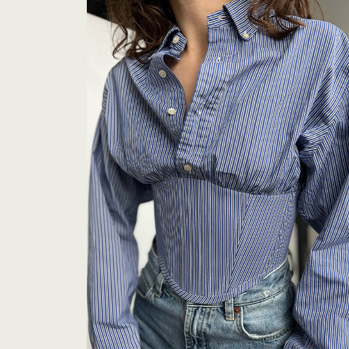 Blouse for ladies with innovative cut and structured sleeves Lune London