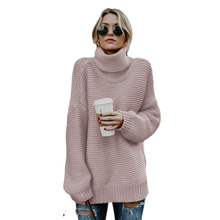 Thick knit sweater for women with a high turtleneck and a relaxed fit Lune London