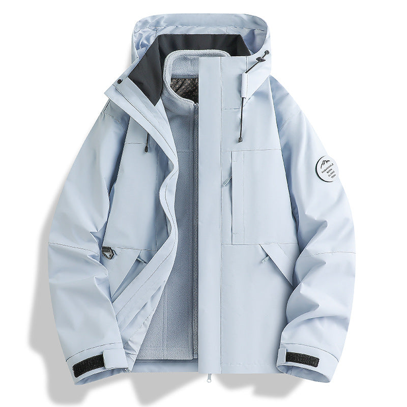 Functional outdoor jacket for men with adjustable hood design Lune London