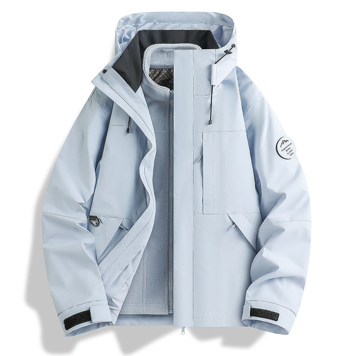 Functional outdoor jacket for men with adjustable hood design Lune London