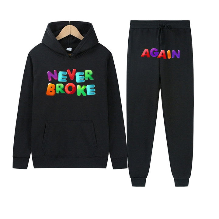 Lune London Women's Sport Hoodie and Jogging Pants Set with Creative Text Design