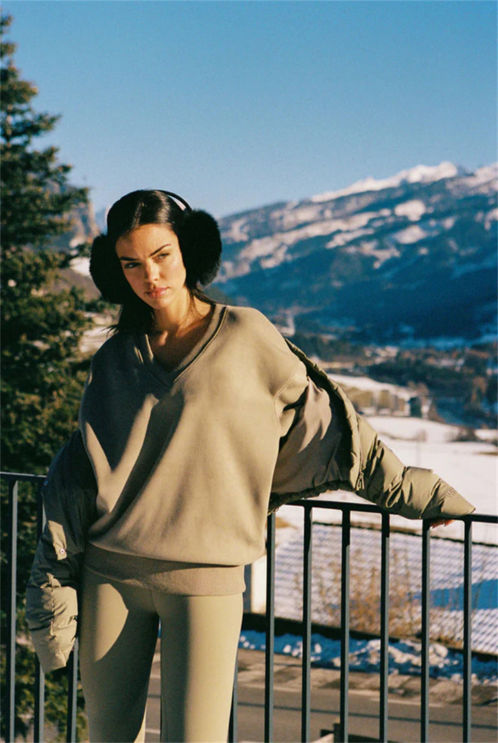 Oversized sporty dress for women with button placket Lune London